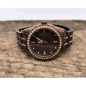 Ladies Relic Copper Watch With Glitter Diamonds Bezel - New Battery- ZR34422